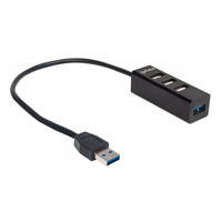 HUB USB,MANHATTAN,163828, V2.0  3 PTOS Y V3.0 1 PTO SIN FUENTE