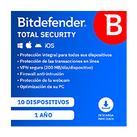 ESD BITDEFENDER TOTAL SECURITY MULTI DISPOSITIVOS / 10 USUAR