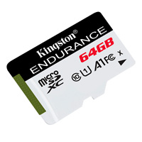MEMORIA FLASH MICRO SD KINGSTON SDHC HIGH ENDURENCE 64GB 95R UHS-I U1 V10 P/ VIDEOVIGILANCIA(SDCE/64GB)