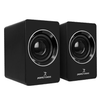 BOCINAS PARA COMPUTADORA SONIDO ESTEREO 2.0 CONECTOR USB Y 3.5MM CONTROL DE VOLUMEN PERFECT CHOICE MOSSO - NEGRO
