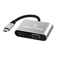 ADAPTADOR DE USB TIPO C A HDM1  /  VGA PERFECT CHOICE PERFECT CHOICE PC-101284