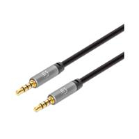 CABLE AUDIO,MANHATTAN,355988, ESTEREO 3.5MM M-M 1.0M NEGRO/ALUMINIO PLATEADO