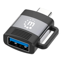 ADAPTADOR,MANHATTAN,356312, USB-C V3.2 GEN1, CM-AH, 5GBPS 3A, ALUMINIO GRIS ESPACIAL / NEGRO MANHATTAN 356312