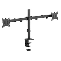 SOPORTE DOBLE PARA MONITOR ACTECK ENFORCE ZONE SM490 / SOPORTE VESA / FIJACION POR PRENSA MECANICA / MAX 9 KG POR BRAZO / ATORNILLADO / ROTACION 180 / INCLINACION 45 / NEGRO / AC-934602