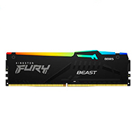MEMORIA RAM KINGSTON DIMM DDR5 8GB 5600MT/S FURY BEAST BLACK XMP RGB CL40 288PIN 1.25V C/DISIPADOR DE CALOR P/PC/GAMER/ALTO RENDIMIENTO KF556C40BBA-8