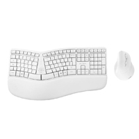 KIT ACTECK CREATOR VIRTUOS FITT MK770 / TECLADO Y MOUSE VERTICAL / INALAMBRICO / USB / MULTIMEDIA / 118 TECLAS / ESPAÑOL / RECARGABLE / 2400 DPI AJUSTABLE/ OPTICO / BLANCO / AC-936255