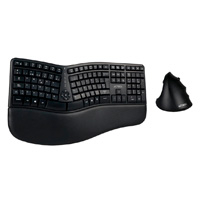 KIT ACTECK CREATOR VIRTUOS FITT MK770 / TECLADO Y MOUSE VERTICAL / INALAMBRICO / RECEPTOR USB / RECARGABLE / 118 TECLAS / ESPAÑOL / MULTIMEDIA / OPTICO / 2400 DPI AJUSTABLE / NEGRO / AC-936248