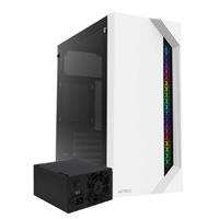 GABINETE ACTECK VIKEN GM434 / MEDIA TORRE / MICRO ATX, MINI ITX / FUENTE 500W / ILUMINACION RGB / PANEL CRISTAL TEMPLADO, METAL / BLANCO / AC-935708