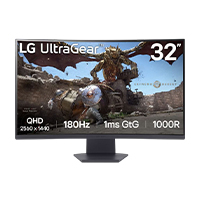 MONITOR LG ULTRAGEAR 32GS60QC GAMER CURVO QHD 31.5,PANEL VA, 2560X1440, 180HZ, TR 1MS, CURVATURA 1000R, HDR10, AMD FREESYNC, ASPECTO 16:09, CONTRASTE 3000:1, DISPLAYPORT, HDMI, MONTAJE 100X100