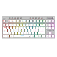 TECLADO GAMER DOMINATE EXPERT GK959 / INALAMBRICO DUAL / MECANICO / ILUMNACION RGB / RECARGABLE / 87 TECLAS / WIN - MAC - ANDROID - CONSOLAS DE JUEGO / ESPAÑOL / DONGLE-BT 5.0 / BLANCO / BR-940412