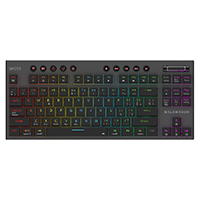 TECLADO GAMER DOMINATE EXPERT GK959 / INALAMBRICO DUAL / MECANICO / ILUMNACION RGB / RECARGABLE / 87 TECLAS / WIN - MAC - ANDROID - CONSOLAS DE JUEGO / ESPAÑOL / DONGLE-BT 5.0 / NEGRO / BR-940405