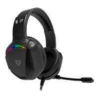 AUDIFONOS GAMER ORPHIX II HS699  /  ALAMBRICOS  /  DIADEMA  /  AUX 3.5 MM - USB  /  PC - DISPOSITIVOS MOVILES -CONSOLAS  /  ALTAVOCES 50 MM  /  ILUMINACION RGB  /  MICROFONO OMNIDIRECCIONAL  /  NEGRO 