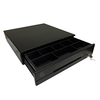 CAJON DE DINERO EC LINE HEAVY DUTY METALICO EC-CD-200M, NEGRO, COMPARTIMENTOS 5 BILLETES - 8 MONEDAS AJUSTABLE, RJ11