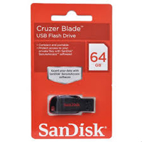 MEMORIA SANDISK 64GB USB 2.0 CRUZER BLADE Z50 NEGRO C/ROJO SDCZ50-064G-B35