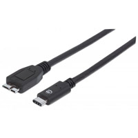 CABLE USB,MANHATTAN,353397,-C V3.1, C-MICRO B 1.0M NEGRO